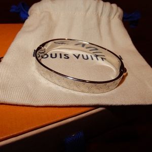 Louis Vuitton Nanogram Cuff (Bangle) in Silver
